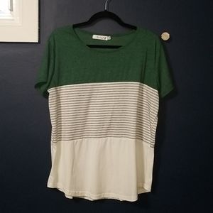Striped Color Block Fashion T-Shirt